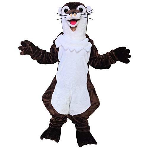 Otter Mascot Cartoon Costume Mascot Plush with Mask for Adult Cosplay Party Halloween Dress Up