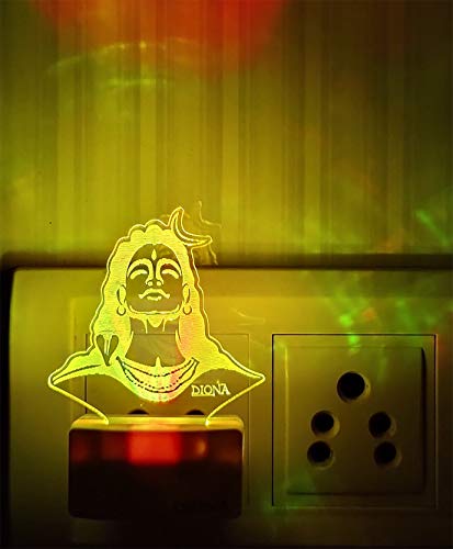 DIONA Plastic Night Lamp Shiva Adiyogi Sadhguru 3D Illusion Home Decor Led...