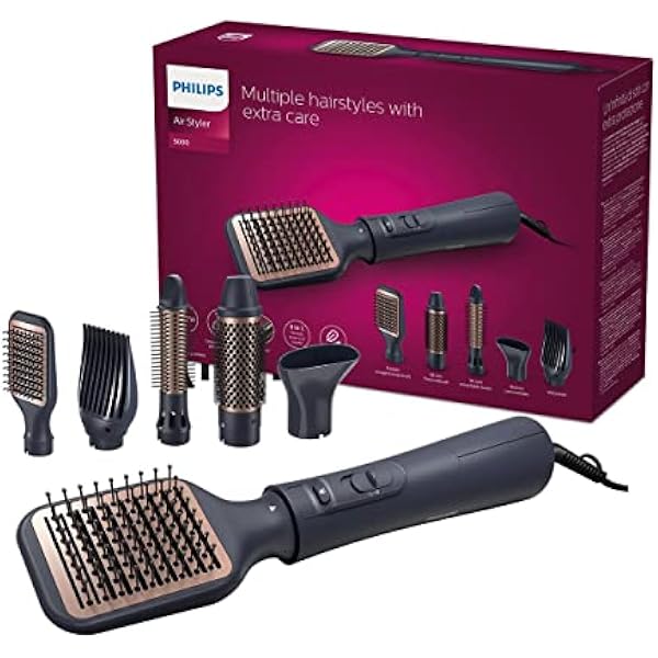 Philips Lokówko-suszarka z serii 5000 — lokówka z 5 nasadkami do modelowania włosów (model BHA530/00)