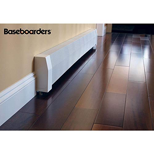 Baseboarders Premium Series Galvanized Steel Easy Slip-On Baseboard Heater Cover in White (4 ft, Cover, No Accessory)