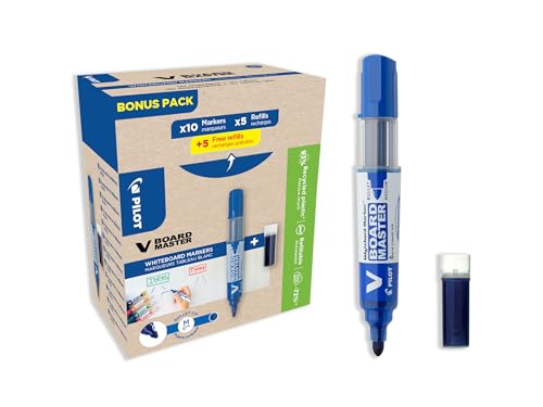 Pilot V-Board Master bleu : l'excellence du marqueur rechargeable Begreen pointe moyenne