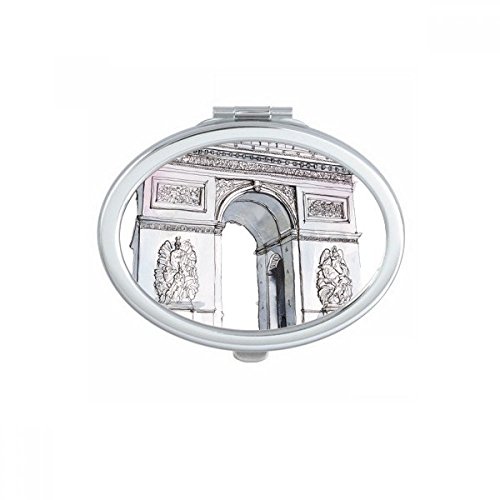 Miroir ovale Arc de Triomphe avec finition multicolore à la main - 2