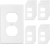 Vista 24 de Cubierta de placa de pared para tomacorriente e interruptor de 4 posiciones, placa frontal eléctrica decorativa para interruptor de luz