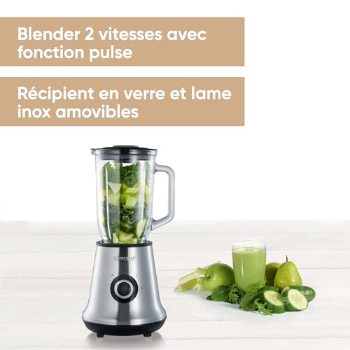 Blender SEVERIN SM3734 Bol en verre 1 2 vitesses + fonction pulse Inox - vue 6