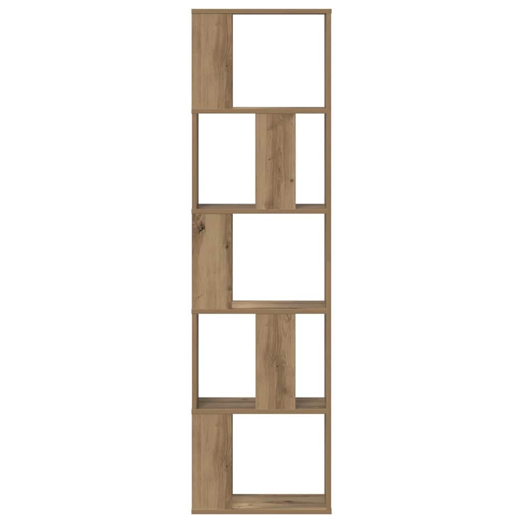 Bücherregal 5 Böden Artisan-Eiche 45x23,5x162,5 | Holzwerkstoff, Raumteiler, pflegeleicht, feuchtes Tuch, viel Stauraum