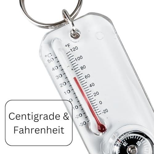 Termómetro y Brújula Compacta ToolUSA | Herramienta con Anilla de 2.5" x 1" | Navegación y Medición Precisa de Temperatura | Rango -30°C a 120°F miniatura 4
