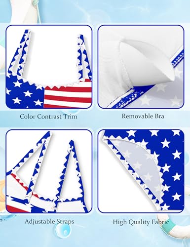 Image of Girls Swimsuit Solid Color Tankini Contrast Trim Swimwear 2 Piece Bathing Suit Padded Swimsuits for Teens 9-16Y