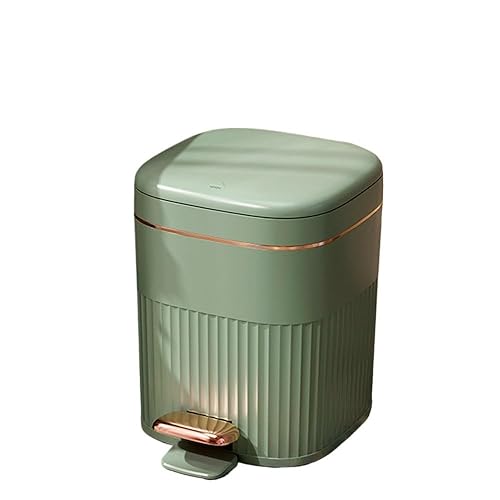 Contenedor de basura Cubo De Basura De Lujo Con Tapa De Pedal para Cocina, Papelera Impermeable De Gran Capacidad para Baño, 8L10L Tapa de basura