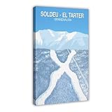 ZXRAF Soldeu - Póster de estación de esquí de El Tarter, lienzo para decoración de pared, pinturas para sala de estar, dormitorio, 50 x 75 cm