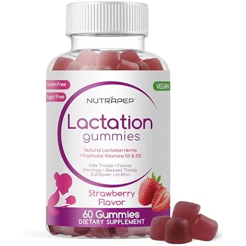 NutraPep Lactation and Postnatal Support Gummies - Milk Production Supply Increase Supplements for Breastfeeding Women - with Vitamins D3 B12 Milk Thistle Fennel Seed Moringa Sunflower Lecithin Cover