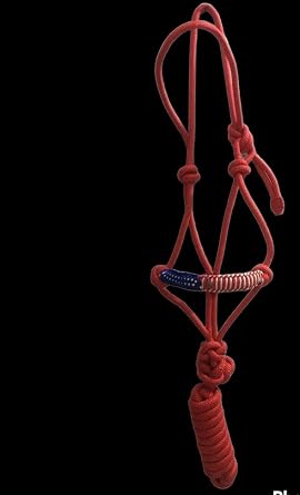 Majestic Ally Poly Braided Patriotic Nose Poly Rope Halter and 10' Matching Lead (Red)