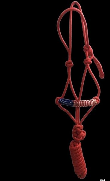 Majestic Ally Poly Braided Patriotic Nose Poly Rope Halter and 10' Matching Lead (Red)