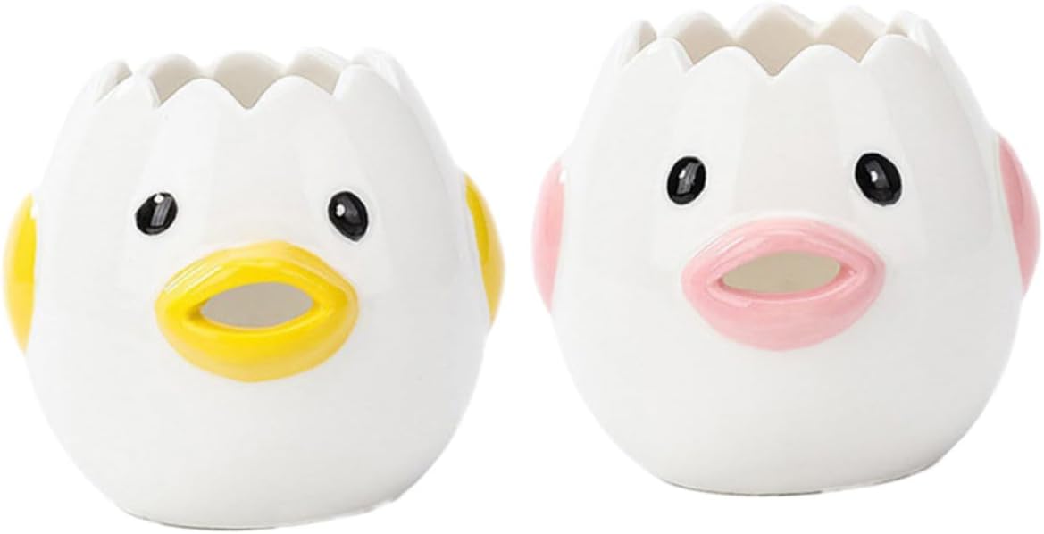 2pcs Wear-resistant Egg White Separators Ceramic Egg Filters Household Filtration Props for Extract