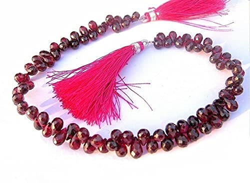 Rhodolite Garnet micro facetté en perles gouttes 6x5-9x5mm pour création bijoux
