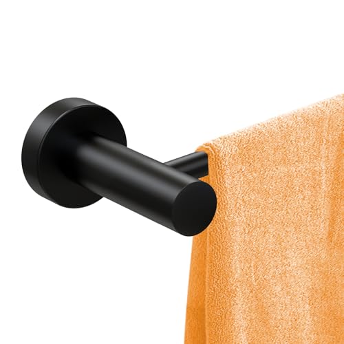 HONPHIER Porte Serviette Rétractable 43-72CM Porte-Serviettes Barre Porte-Serviette Acier Inoxydable Porte-Serviettes Mural, Noir (Single Barre)