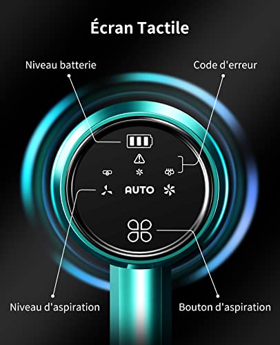 Ultenic U11 Pro Aspirateur sans Fil, Aspirateur Balai Puissant 25KPA, Idéal pour Les Poils d’Animaux, Tapis, Sols, 50 Min d'Autonomie, Batterie Amovible, 3 Modes et 4 Brosses - Image 3