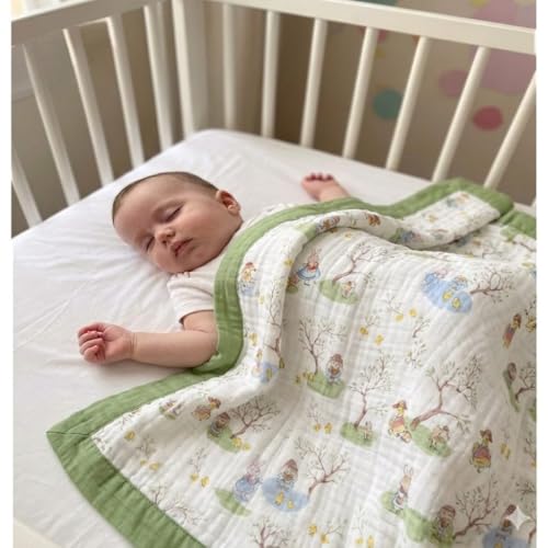 Image of Kassy Pop Printed 6 Layer Bamboo Muslin Blanket Cum Swaddling Towel for Baby, Toddlers | 70% Bamboo, 30% Cotton | AC Quilt, Multi-Purpose Blanket | 110cm x 110cm (Multicolor Print)