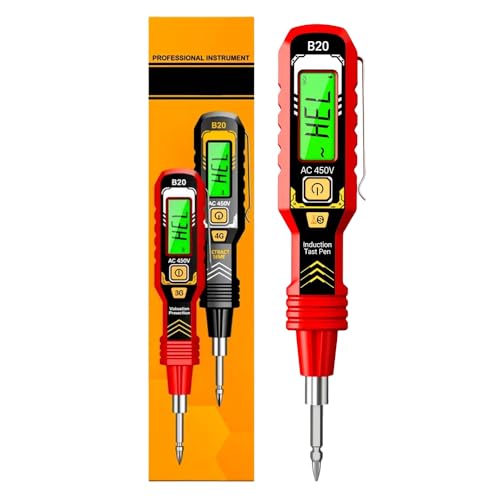 Non-Contact Voltage Tester with LCD Display, 2026 New Electrical Tester Tool, Dual Range AC 11V/30V-1000V, Live/Null Wire Tester, Buzzer Alarm, Wire Breakpoint Finder (Red)