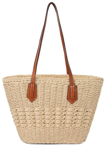 Women's Straw Shoulder Bag Large Rattan Woven Totes Summer Travel...