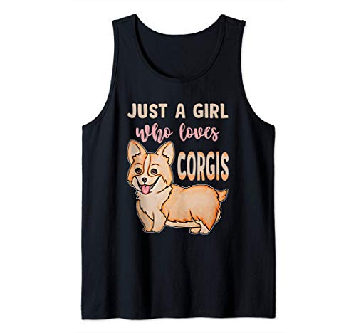 El Divertido Perro Corgi Just A Girl Who Loves Corgis Camiseta sin Mangas