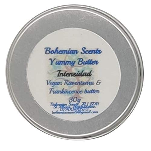 Bohemian Scents Organic Intensidad (Intensity) Yummy Butter - Vegan Ravintsara & Frankincense Cocoa Butter 30g