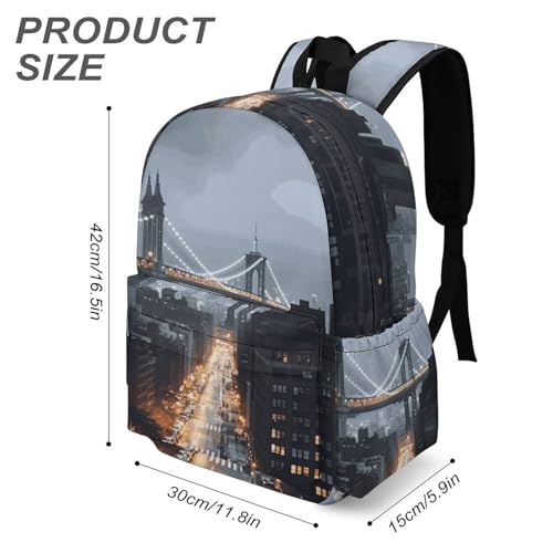 New York City Printed Backpack Water-Resistant Pack Stylish Bag Lightweight Travel Backpack3