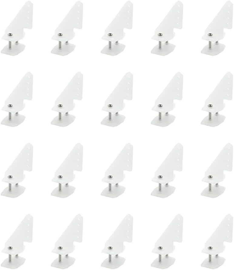 20PCS Plastic Control Horn 4 Hole Control Horn with Screws for RC Airplane Plane Helicopter DIY Model Toy Parts (M2x12mm)