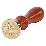 Everpertuk Cachet de Cire Joint Timbre de Antique avec Manche en Bois Tampon DIY pour Scrapbooking Carte Enveloppe Rétro Mariage 08