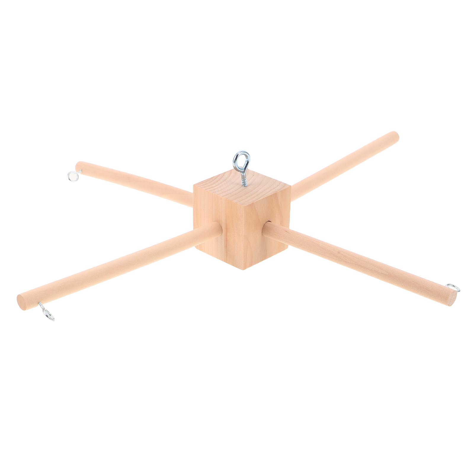 Kit Móvil DIY de Madera Base Resistente y Fácil Montaje para Accesorios de Cuna en Paredes, Soporte Natural y Minimalista para Carillones de Viento