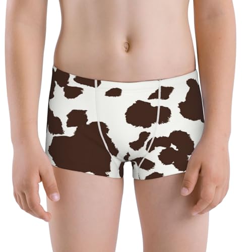 Boys' Cotton Boxer Brief Soft Underwear-Brown Cow