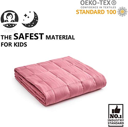 YnM Weighted Blanket — Heavy 100% Oeko-Tex Certified Cotton Material with Premium Glass Beads (Bradied Apricot, 36''x48'' 5lbs), Suit for One Person(~40lb) Use on Twin Bed