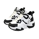 Panda Chunky Sneakers - Women's Casual Shoes, Extra Fluffy Inside Available for Warmth, Kawaii Dad Shoes (5.5,Black)