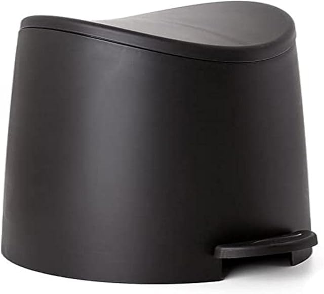 TATAY Standard Bathroom Pedal Bin, 3L, Polypropylene, Black