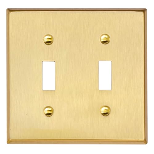 Rio Salto BRASS Metal Gold Double Toggle Light Switch Covers