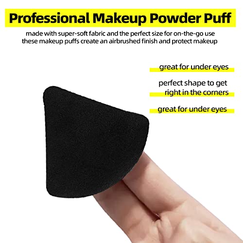 10 Pieces Powder Puff Triangle Powder Puff Makeup Puff Setting Powder Puff For Face Body Loose Powder Cosmetic Foundation Mineral Powder Wet And Dry Soft Cotton Makeup Tool - Black #TOP4