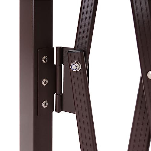 Alu Absperrgitter HWC-K56, Scherengitter Schutzgitter Zaun, ausziehbar schwenkbar Stahl 103x31-200x31cm, braun