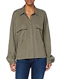 Herrlicher Damen Lash Viskose Mix Structured Bluse, Military Olive 415, XS