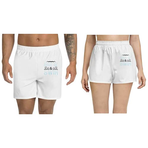Unisex Regular fit 'Swimming | Shut up & Swim' Polyester Shorts [Size S/28In to XL/40In]-image-22