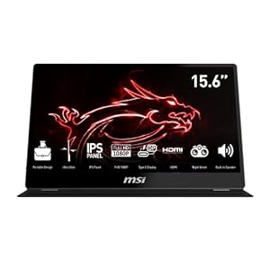 MSI Optix MAG162V Gaming IPS Monitor – 15.6 Inch, 16:9 Full HD (1920 x 1080), IPS, 60Hz, HDMI, Type-C, Frameless, Less…