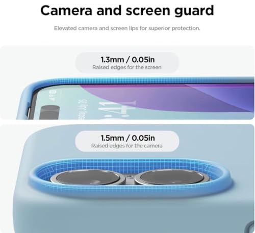 Image of Premium Liquid Silicone Case for iPhone 16 Plus - Slim Full Body Protective Back Cover with Soft Microfiber Lining, Anti-Slip Grip Scratch Resistant Phone Case (Sky Blue)