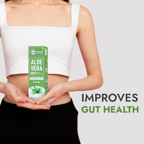 Image of NutriOrg Aloe Vera Juice (250mL) | Pure & Fibre Rich | No Added Sugar | Rich in Vitamin A, C & E | Recommended for healthy skin and hair