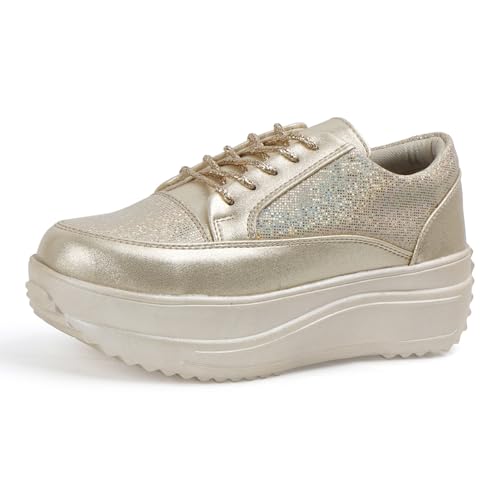 Image of Vendoz Women Casual Wedding I Glittery Embellished Sneakers I Comfortable and Stylish I Lightweight Stylish Shoes for Girls CNV4044