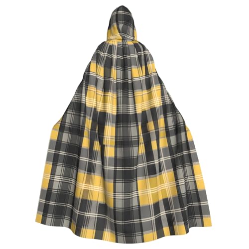 Veste à capuche style tartan pour festivals et soirées déguisées, cape longue adulte