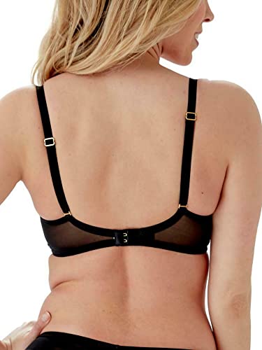 Gossard Womens Sheer Stripe Plunge Padded Bra, Black (Black), 34F Us #TOP1