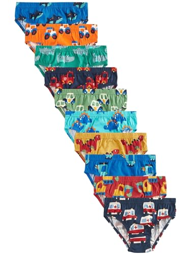 NEXT Garçon Slips, Lot de 10 Impression Primaire Lumineuse 3 Ans-4 Ans