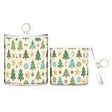 Photo Gallery miaozhen merry christmas green christmas tree contenitori in plastica trasparente con coperchio dispensa essentials contenitori decorativi per cotton fioc, tamponi di cotone, filo interdentale