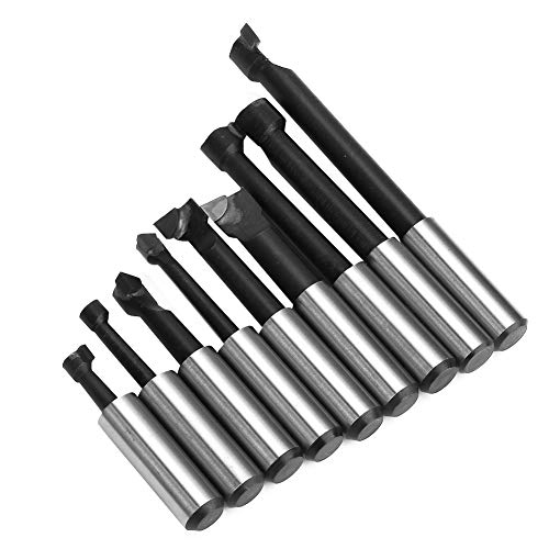 Boring Head Set CNC Machine High Hardness Carbon Steel Boring Bars Tool Kits 1-1/2-18UNF Tail Thread M12 MT3 Shank F1-12mm Boring Head 9Pcs Boring Blade 3Pcs Hex Wrench for Lathe - Image 3