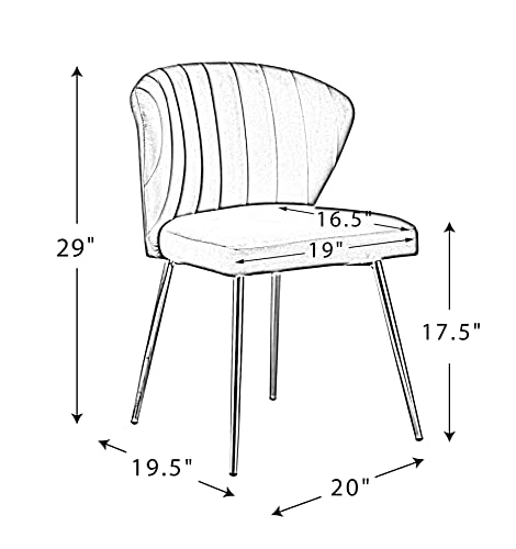 Tina's Home Velvet Dining Chairs Set Of 2, Modern Upholstered Side Chair With Golden Legs, Small Cute Armless Accent Chair For Living Room, Kitchen, Bedroom, Beauty Room/Sage #TOP1