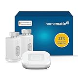 Homematic IP Access Point 2 + 2X Heizkörperthermostat – Pure, Smart Home, digitaler Thermostat Heizung, Steuerung per App, Alexa, Google Home, einfache Installation, Energie sparen