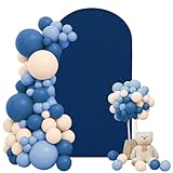 7.2FT Wedding Arch Cover Stretchy Fitted Arch Cover Round Top Stand Covers Double-Side Chiara Cover Backdrop Cover for Wedding Birthday Party Ceremony Baby Shower Decoration(Navy Blue)